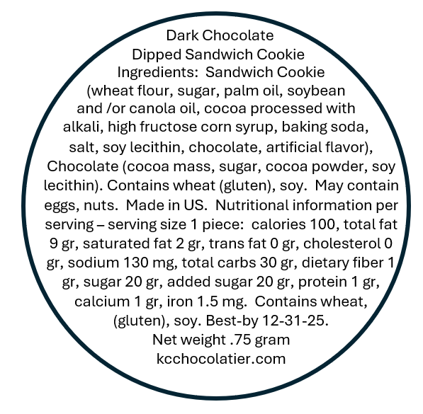 Dark Chocolate Dipped Cookie